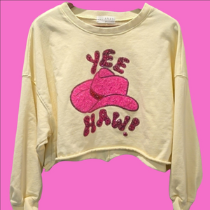 Juliana's Yee Haw Crop Long Sleeve Sweatshirt Sz M